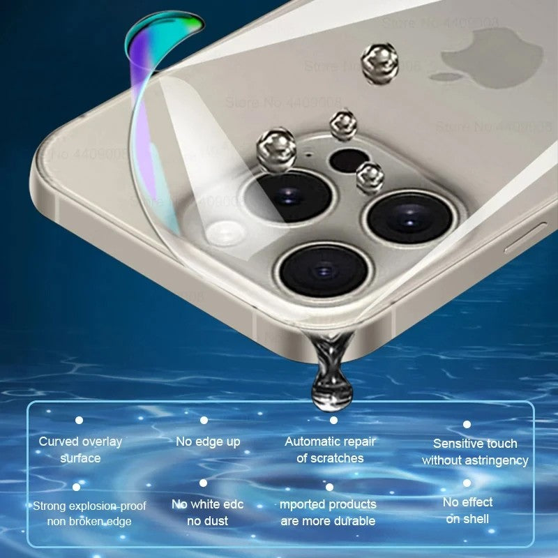 Protector de pantalla de película de hidrogel trasero para iPhone16, 15, 13, 12, 14, 11 Pro Max Plus Mini, cubierta completa suave transparente, no accesorio de vidrio, 2 uds.