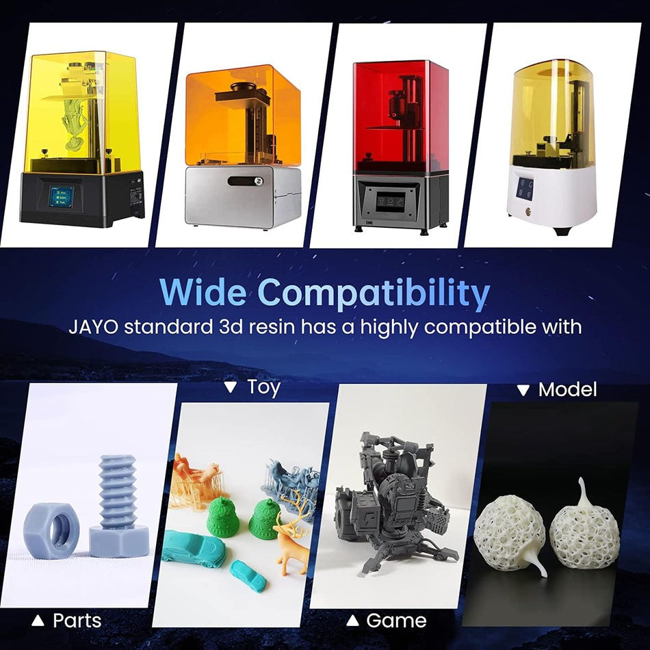 JAYO resina 3D ABS como/como PA/ aunque/alta temperatura/estándar 10KG líquido de curado UV rápido resina UV LCD para materiales de impresora 3D