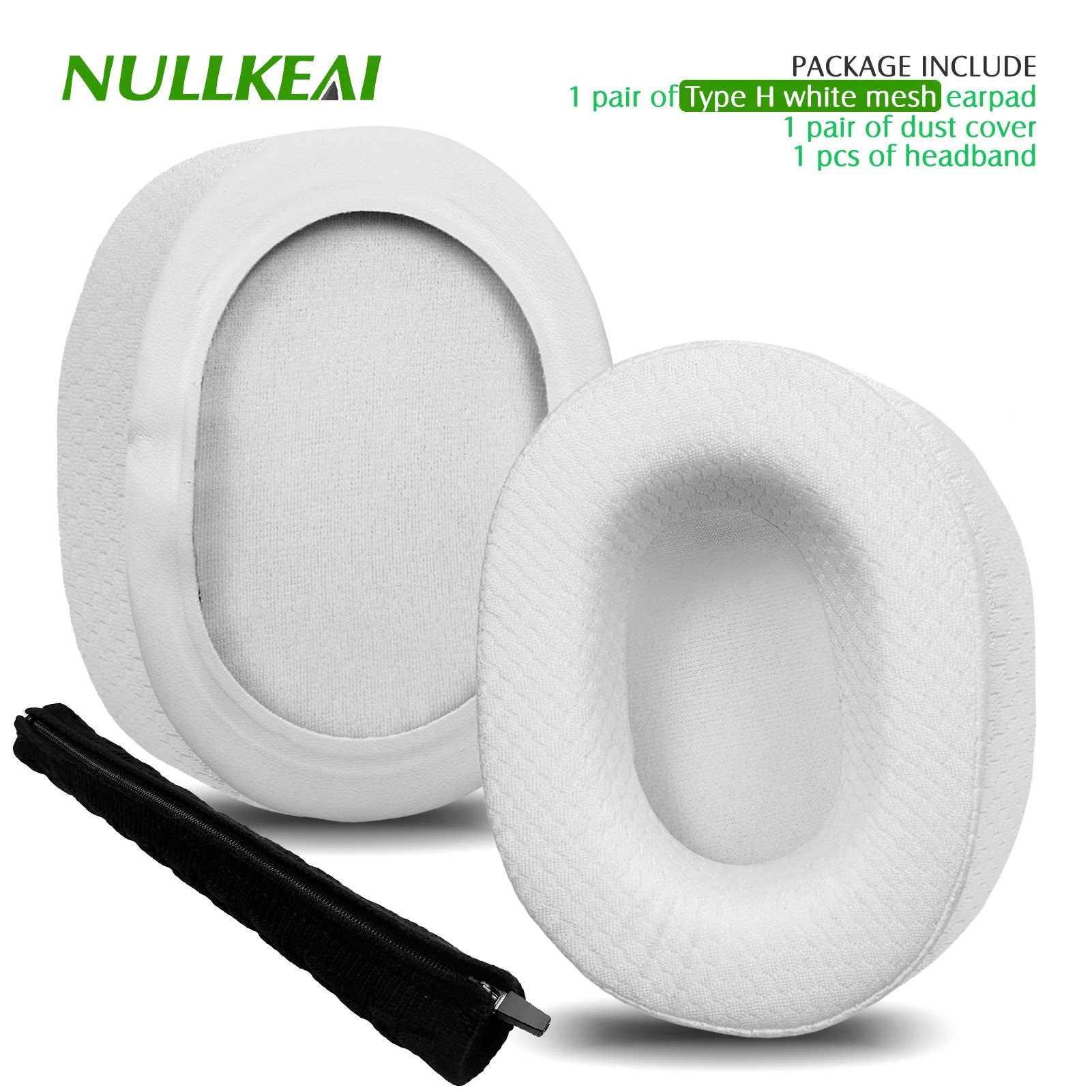 Nullkeai-almohadillas de repuesto para auriculares Anker Soundcore Life Q30 Q35 Q10 Q20, almohadillas de Gel refrescante, funda de malla, orejeras