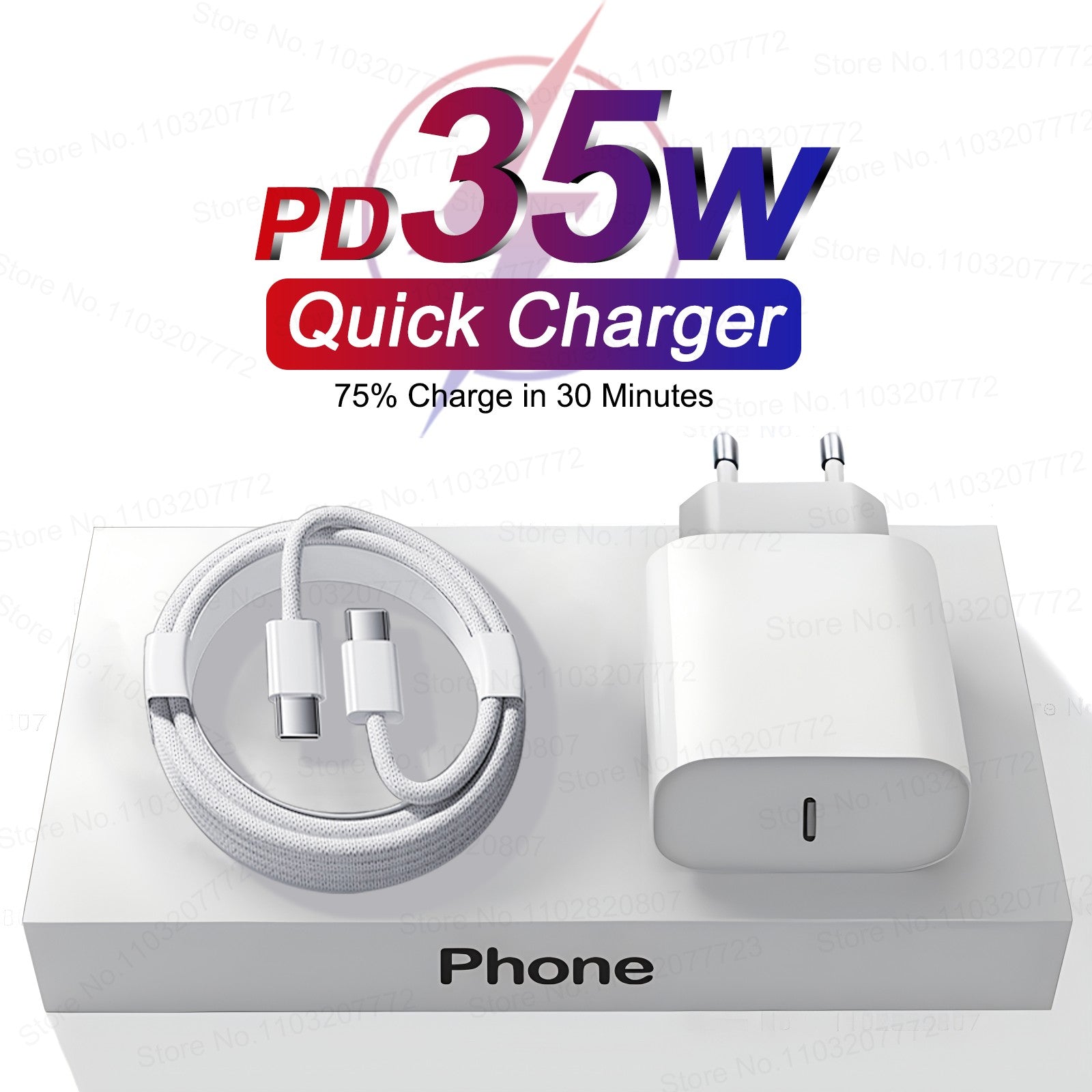 Cargador rápido PD de 35W para iPhone 11, 12, 13, 14, 15 Pro Max, Cable de carga rápida para iPhone 15 Plus, Cable de datos USB tipo C