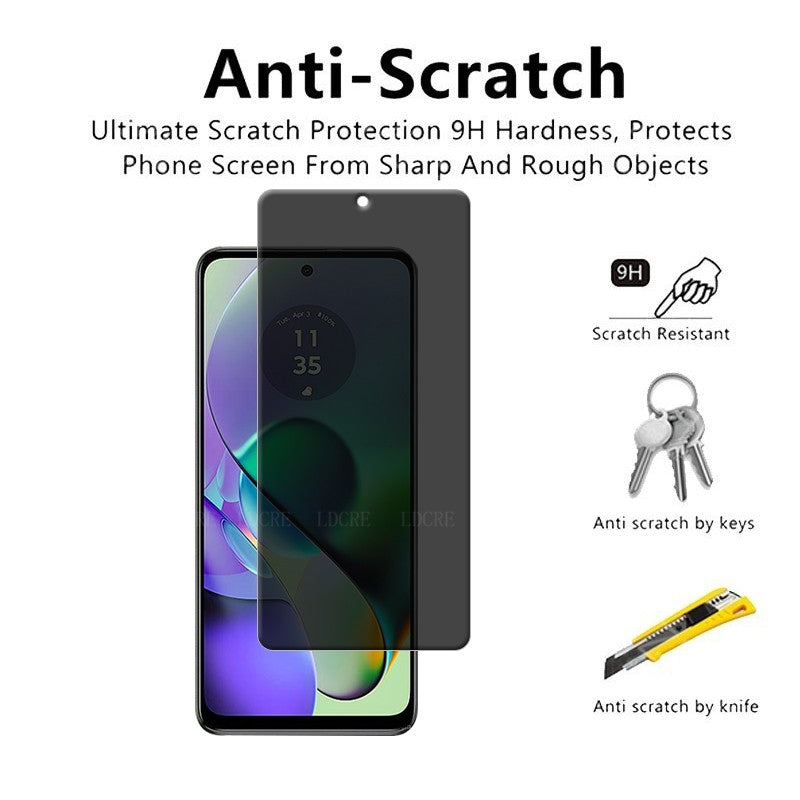 4 Uds para Motorola Moto G54 vidrio Moto G54 Protector de pantalla cubierta protectora 9H HD Anti-espía privacidad vidrio templado Moto G54 G 54