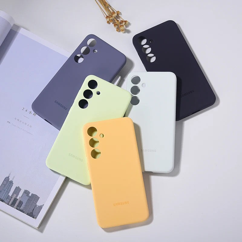 Funda Original Samsung Galaxy S25 Ultra, funda de silicona líquida sedosa S25Ultra S25 + S 25 5G, carcasa protectora trasera suave al tacto + caja