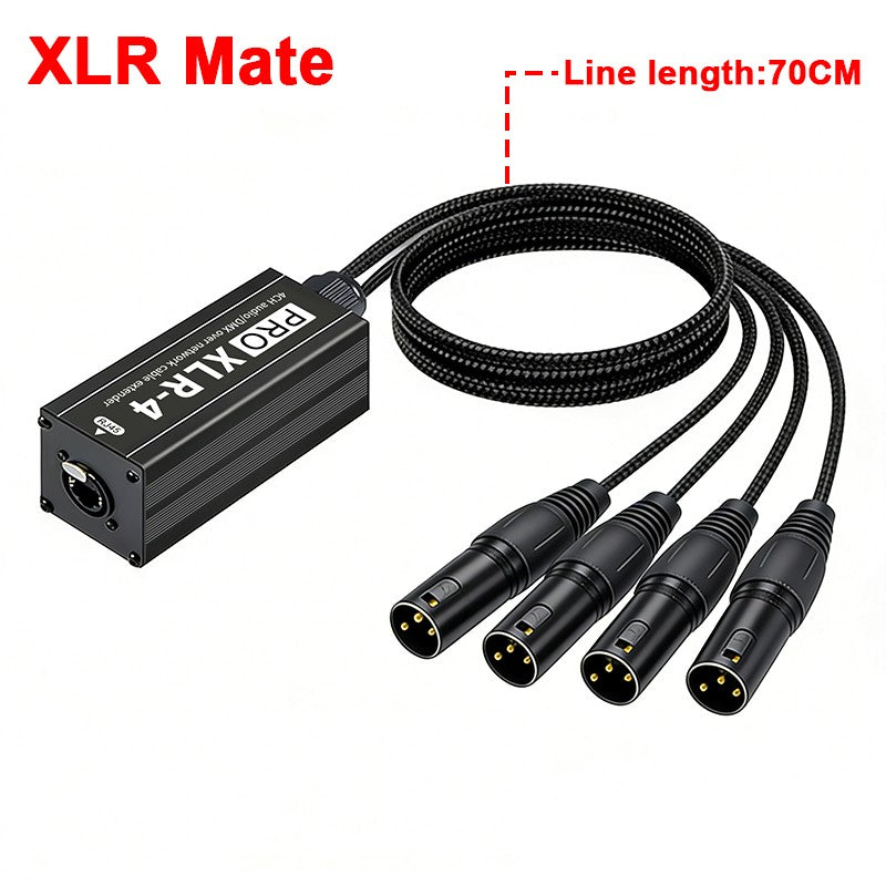 Cable extensor de audio RJ45 a XLR de 4 canales y 3 pines, extensor de señal de red DMX512 para iluminación de escenarios y estudio de grabación.