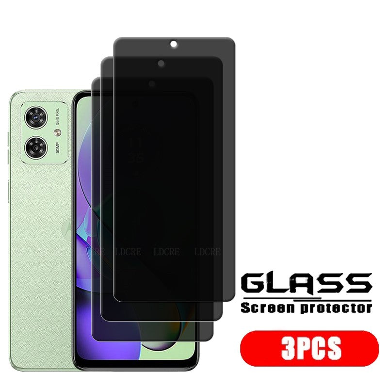 4 Uds para Motorola Moto G54 vidrio Moto G54 Protector de pantalla cubierta protectora 9H HD Anti-espía privacidad vidrio templado Moto G54 G 54