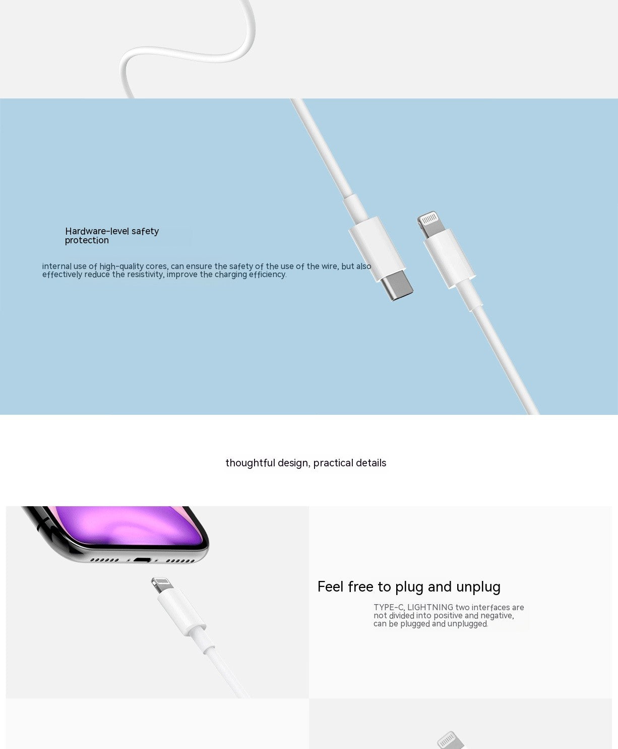 Xiaomi USB C-Cable Lightning para iPhone 14 13 12 11 Pro Max XS XR iPad PD 27W/20W carga rápida tipo C a Cable de iluminación de datos