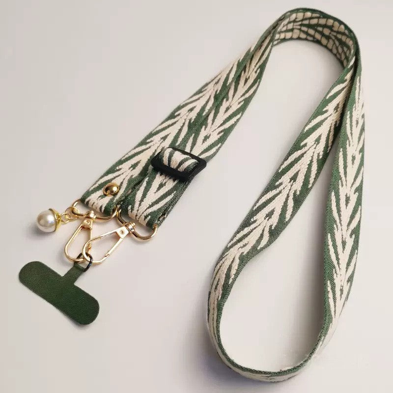 Cable colgante ajustable para teléfono móvil, estilo bordado Retro, con cuello extraíble, cordón colgante Universal para teléfono, 1 ud.