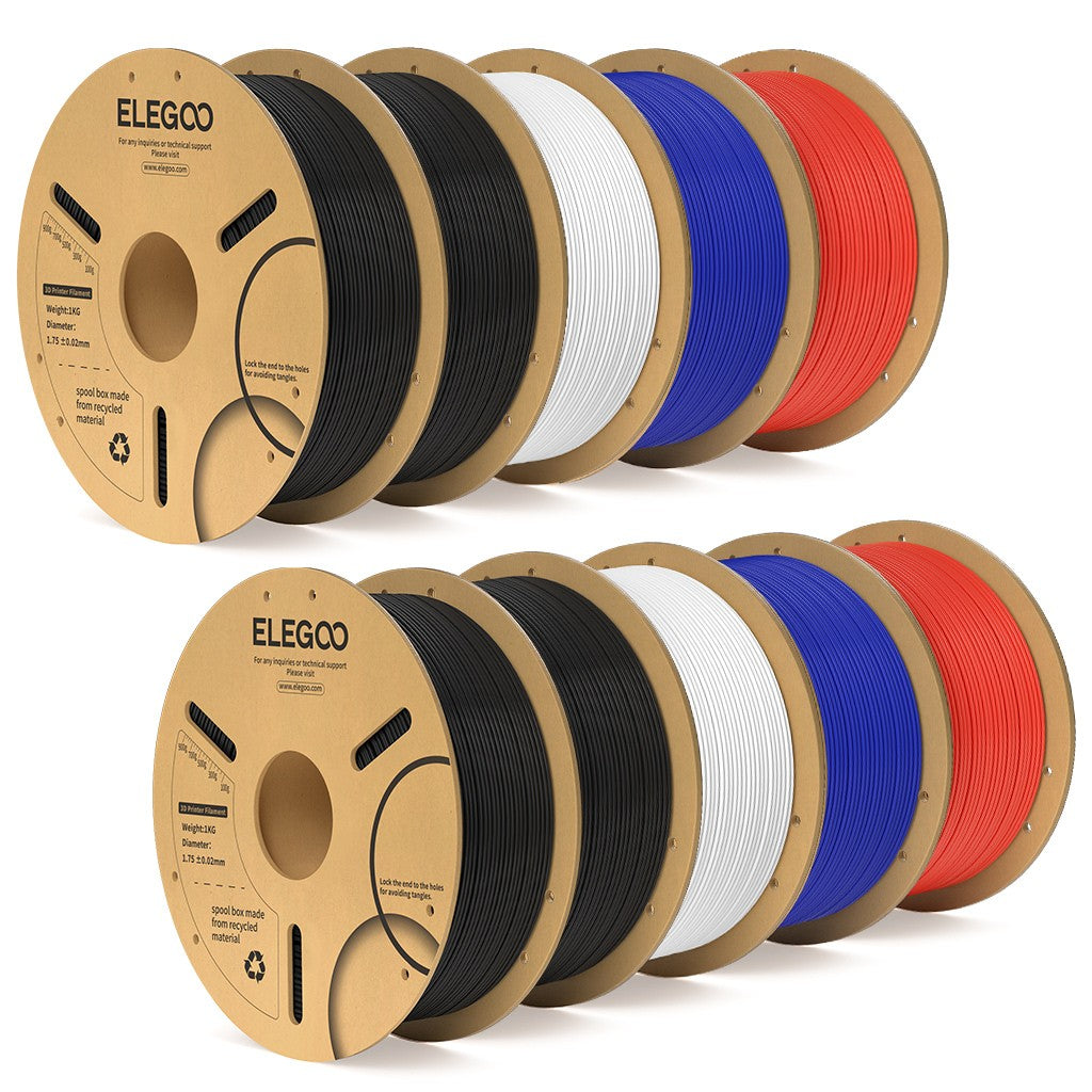 Filamento ELEGOO PLA+ de 1.75mm, PLA 3D para Impresoras 3D, Material Compatible con la Mayoría de las Impresoras FDM (1KG/Carrete, 2.2 lbs)