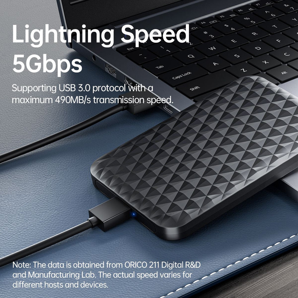 ORICO HDD externo 2,5 "funda HDD USB 3,0 a SATA 5Gbps funda de disco duro para 7-9.5mm 2,5 pulgadas SATA hd externo para PC