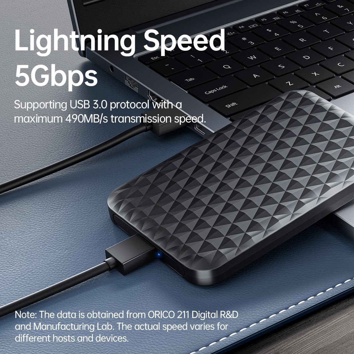 ORICO HDD externo 2,5 "funda HDD USB 3,0 a SATA 5Gbps funda de disco duro para 7-9.5mm 2,5 pulgadas SATA hd externo para PC