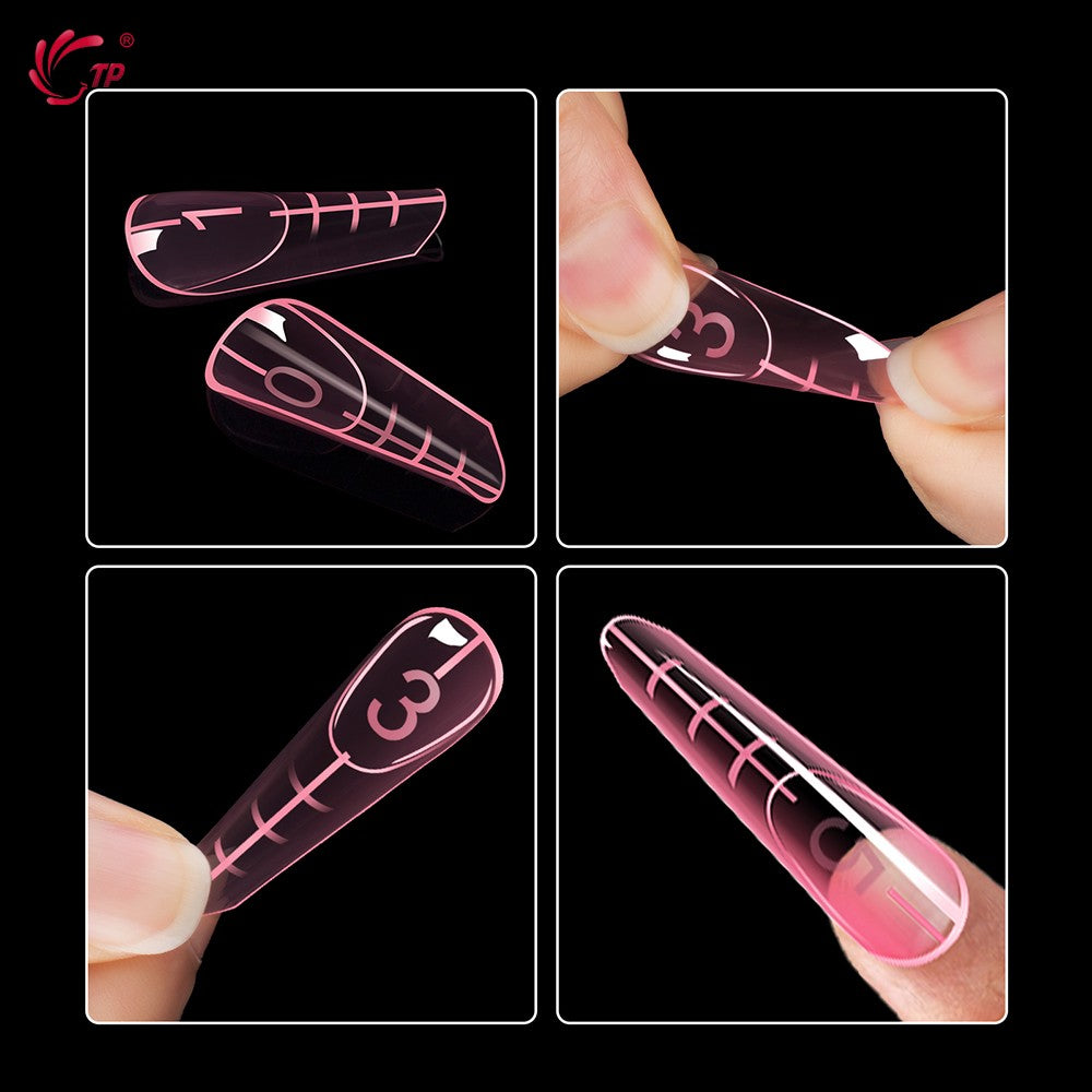 TP 120 Uds molde de uñas de doble forma con borde interior cubierta completa formas superiores acrílicas para extensión puntas de uñas postizas molde de Gel de construcción rápida