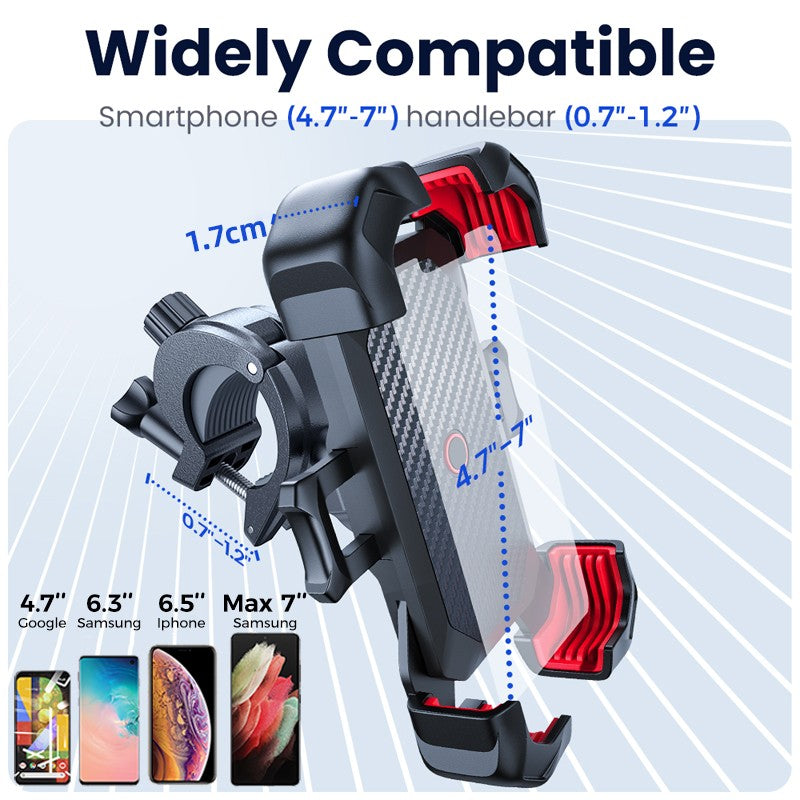 Joyroom Soporte universal para teléfono de bicicleta para teléfono móvil de 4,7-7 pulgadas 360 ° Ver soporte para teléfono de bicicleta soporte a prueba de golpes JR-ZS288
