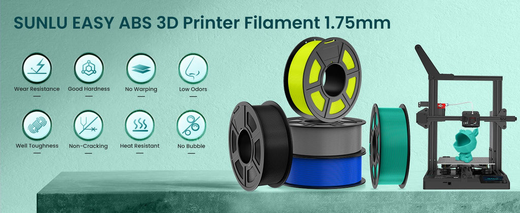 Filamento SUNLU 10KG 3D PLA/PLA PLUS/PETG/filamnet ABS fácil 1,75mm 10 rollos 1KG filamento de impresora 3D bien herido para impresora 3D
